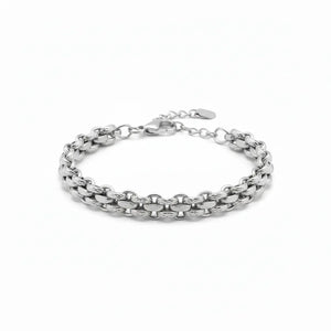 Collana Maya a Catena Intrecciata Finitura Oro Giallo - Design Spesso ed Elegante - placcatura in oro