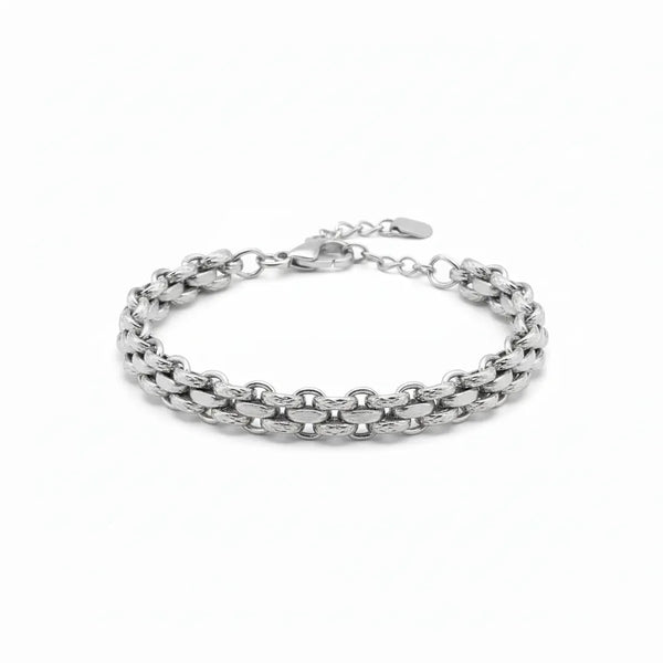 Collana Maya a Catena Intrecciata Finitura Oro Giallo - Design Spesso ed Elegante - placcatura in oro