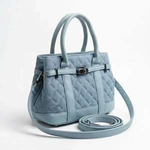 La Patta - Borsa bauletto jeans denim shopping Tracolla trapuntata