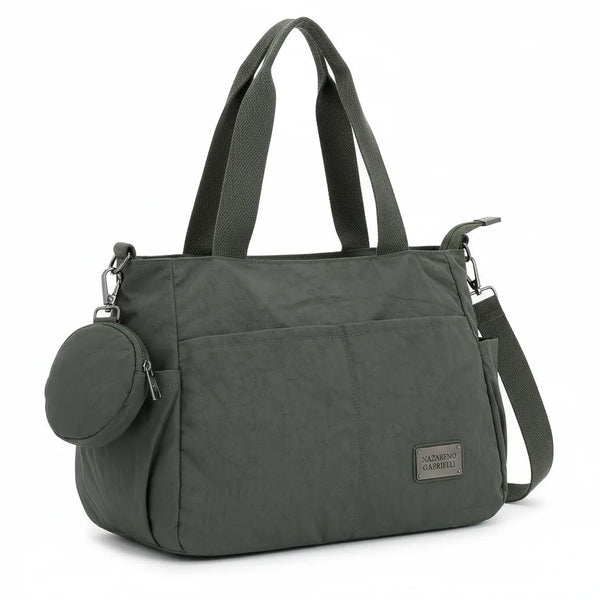 Nazareno Gabrielli - Borsa shopper tote bag Tracolla spalla Donna in Nylon Multitasche Impermeabile e Leggera