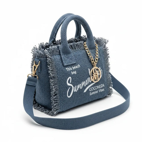 La Minerva - Borsa bauletto jeans denim