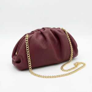 La Nuvola - Borsa in Vera Pelle Italiana a Arricciata firmata GYOIAMEA Pouch Bag Clutch chiusura a scatto (Copia)