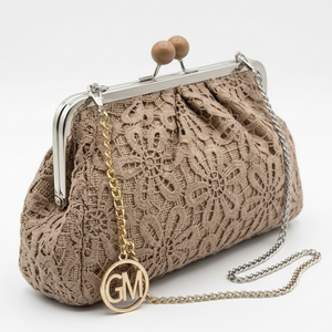 La Natasha - Borsa firmata Gyoiamea Pizzo Macramè clucht borsetta con catena