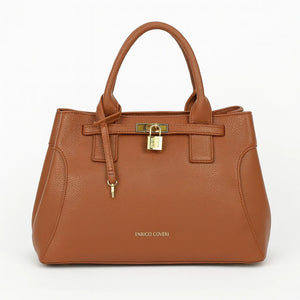ENRICO COVERI - borsa elegante bauletto tracolla a mano simil pelle
