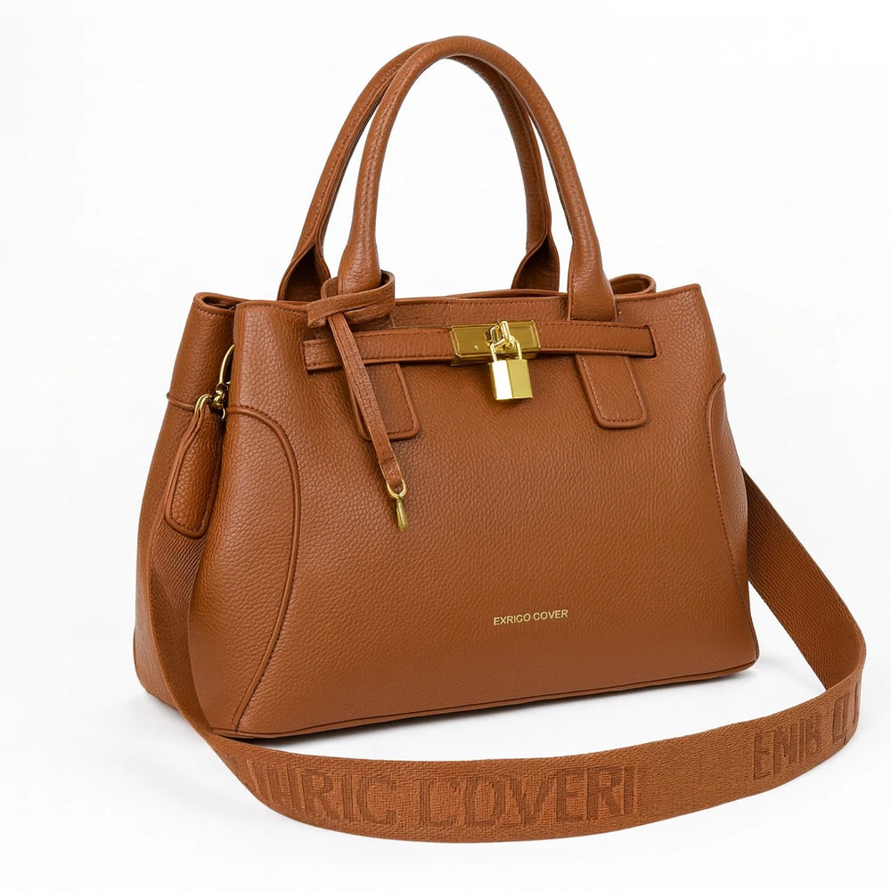 ENRICO COVERI - borsa elegante bauletto tracolla a mano simil pelle