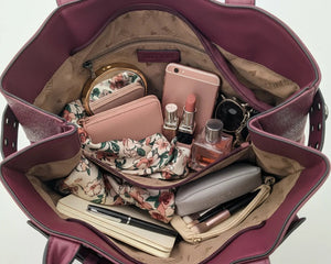 Borsa a sacco shopping firmato SWEET YEARS donna spalla a tracolla simil pelle shopping borchie cintura