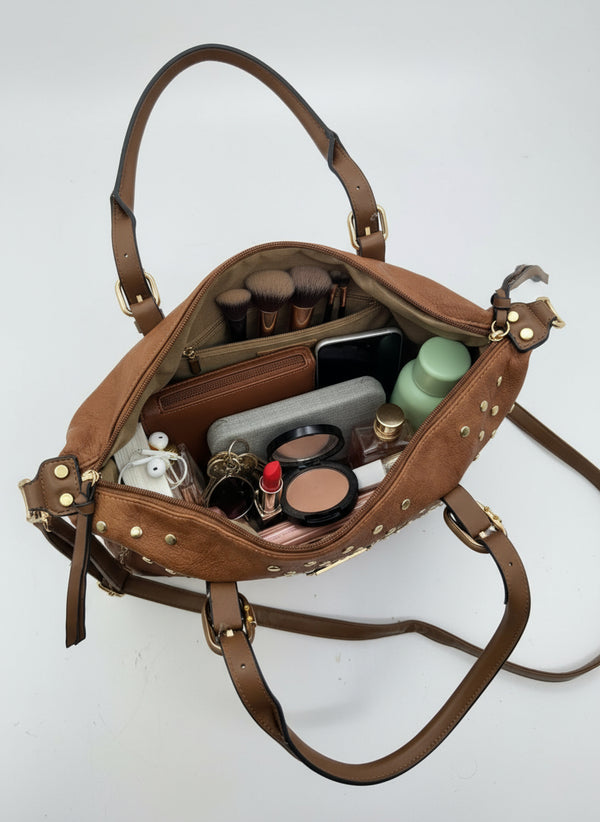Borsa a Bauletto firmato CHARRO donna borsa a tracolla Borchie borchiata simil pelle
