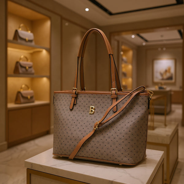 Borsa a spalla shopping tasche Briciole Firenze grande donna fantasia kakhi