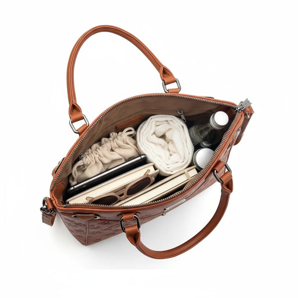 Borsa donna firmata SWEET YEARS in simil pelle pregiata tasche con cerniera fantasia logata