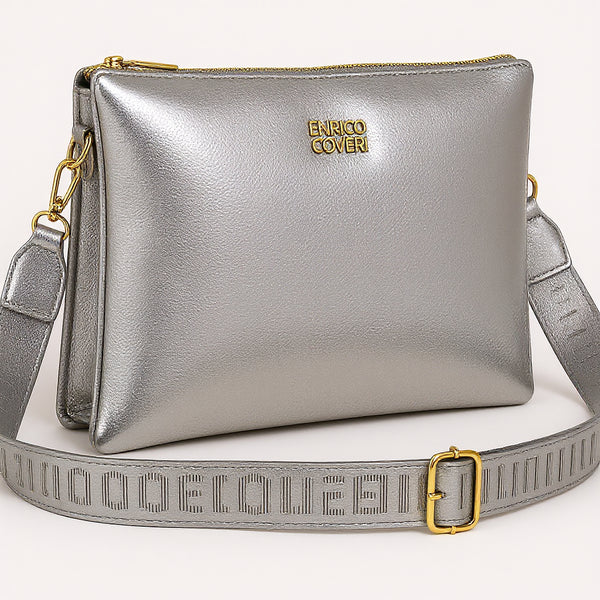 ENRICO COVERI - Borsa multitasche firmata giornaliera elegante 3 zip