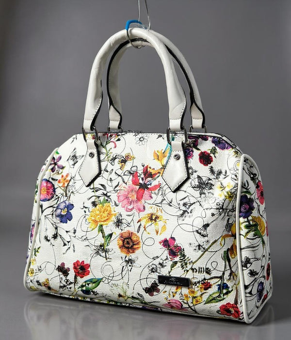 Borsa bauletto tote capiente spalla multicolore fantasia fiorata nuova simil pelle