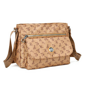 Borsa firmata Giulia Piarelli tasche con zip capiente e comoda a tracolla fantasia logo modello 02