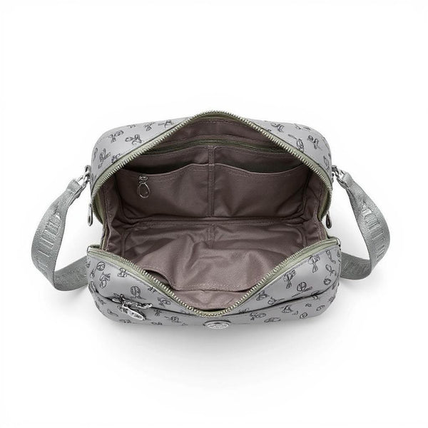 Borsa firmata Giulia Piarelli nylon logo tasche con zip capiente e comoda a tracolla fantasia logo modello 03