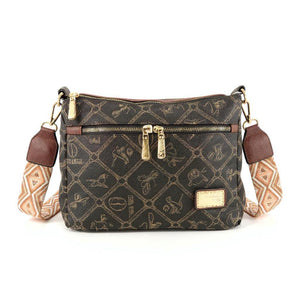 Borsa tasche tracolla spalla firmata Giulia Piarelli eco pelle logo tasche con zip fantasia logo
