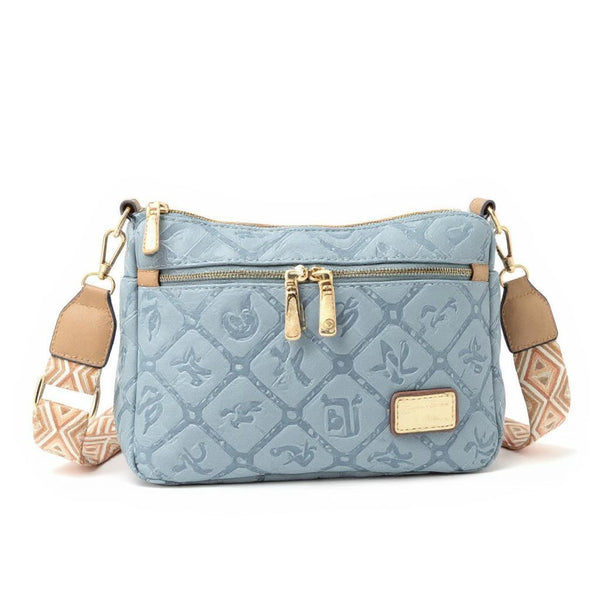 Borsa tasche tracolla spalla firmata Giulia Piarelli eco pelle logo tasche con zip fantasia logo
