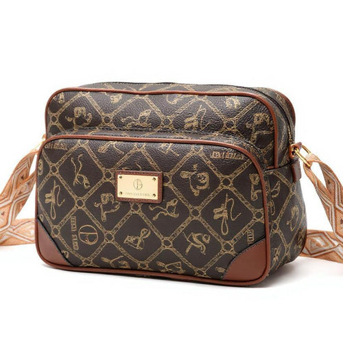 Borsa tracolla spalla firmata Giulia Piarelli eco pelle logo tasche con zip fantasia logo nuova