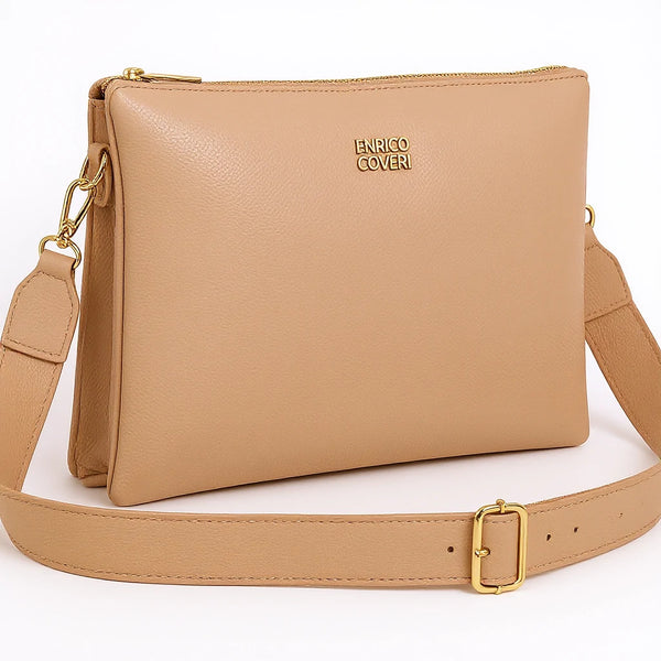 ENRICO COVERI - Borsa multitasche firmata giornaliera elegante 3 zip