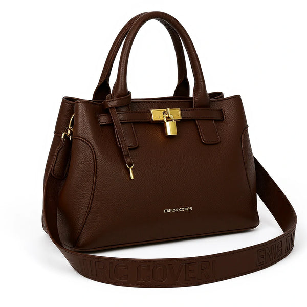 ENRICO COVERI - borsa elegante bauletto tracolla a mano simil pelle