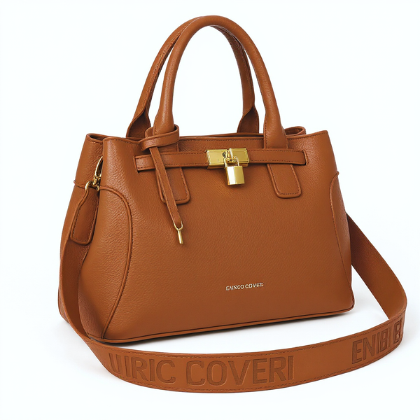 ENRICO COVERI - borsa elegante bauletto tracolla a mano simil pelle