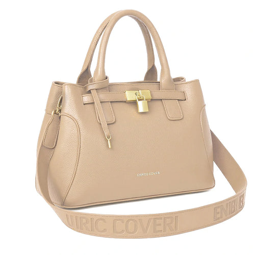 ENRICO COVERI - borsa elegante bauletto tracolla a mano simil pelle