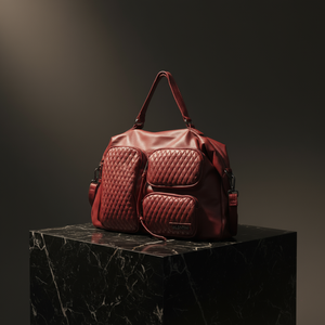 VALENTINI GINO - Borsa multitasche firmata giornaliera elegante 3 zip capiente bauletto trapuntata simil pelle
