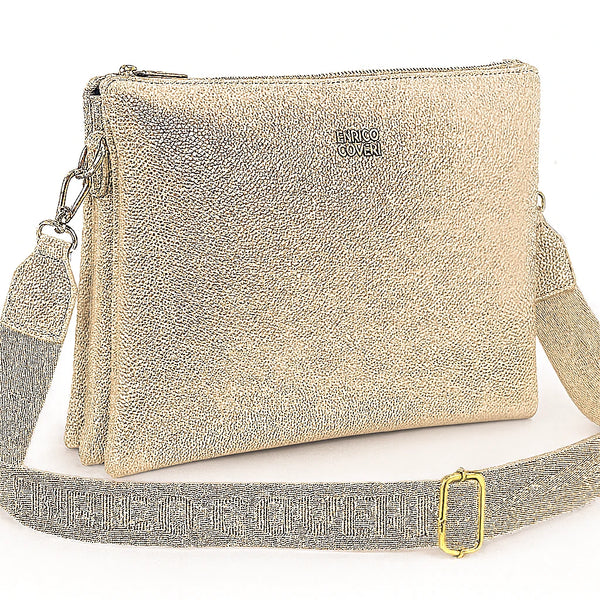 ENRICO COVERI - Borsa multitasche firmata giornaliera elegante 3 zip