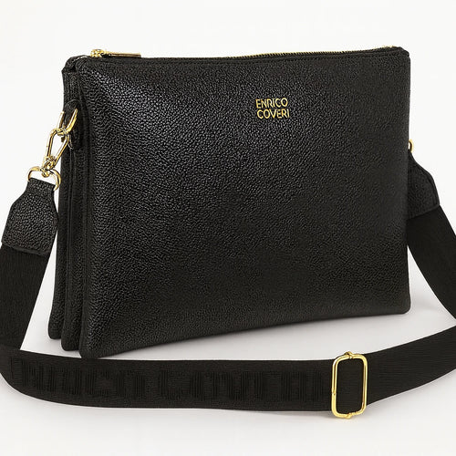 ENRICO COVERI - Borsa multitasche firmata giornaliera elegante 3 zip
