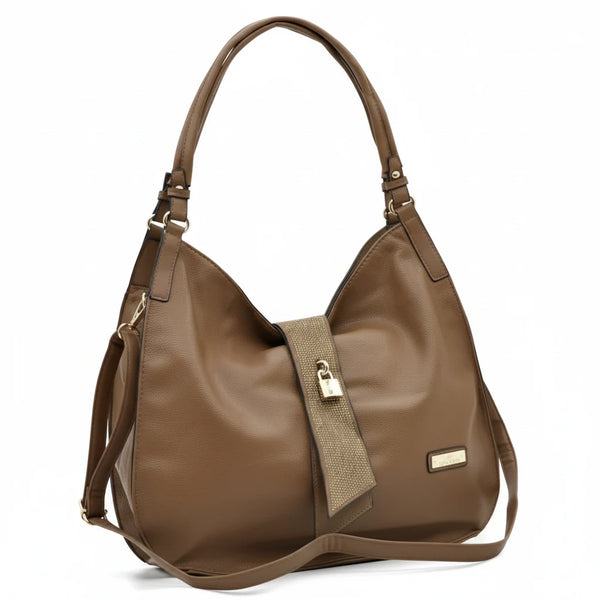 CHARRO - Borsa sacco a spalla grande cinghia tracolla casual simil pelle mono manico nuova