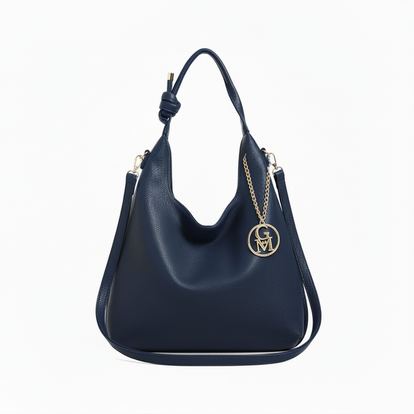 La Agatina- Borsa sacco firmata GYOIAMEA tracolla casual simil pelle venata monomanico