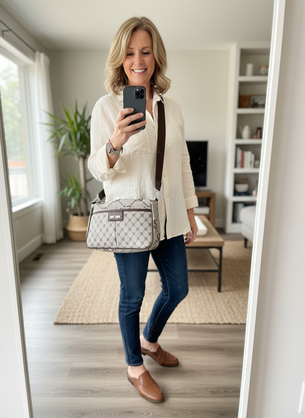 Borsa Firmata SWEET YEARS multi tasche new nera Donna fantasia logo Zip Tracolla