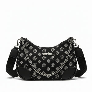 SWEET YEARS - Borsa borsetta mezzaluna donna firmata tracolla logata jeans denim