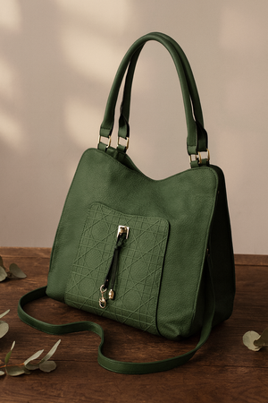 CHARRO - Borsa firmata simil pelle ricamata trapuntata shopping capiente grande tracolla spalla