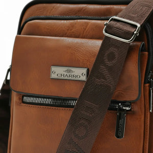 Borsello firmato CHARRO nuovo vintage uomo sottile vera pelle tracolla marrone