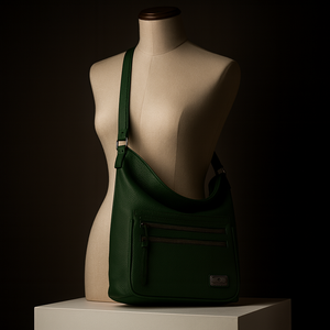 Baci & Abracci - Borsa firmata a tracolla capiente morbida simil pelle morbida venata multi tasche