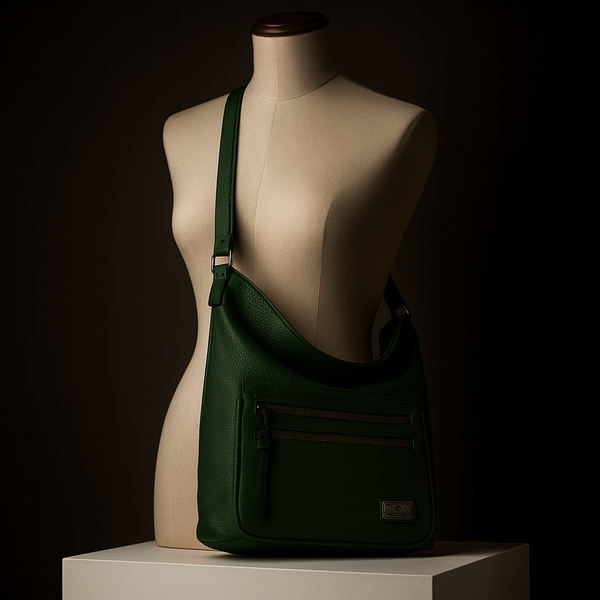 Baci & Abracci - Borsa firmata a tracolla capiente morbida simil pelle morbida venata multi tasche