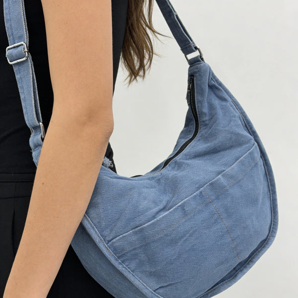La Amunì - Borsa firmata Gyoiamea jeans denim tracolla sacco spalla