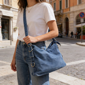La Oronto tracolla - Borsa firmata Gyoiamea jeans denim tracolla sacco spalla