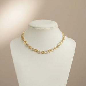 Girocollo Donna con Grande Cuore Brillante e Charms - Acciaio Inox - glitter