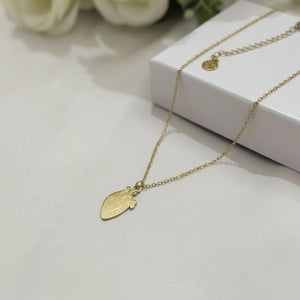 Girocollo collana Donna con cuore anatomico venature oro e argento - Acciaio Inox