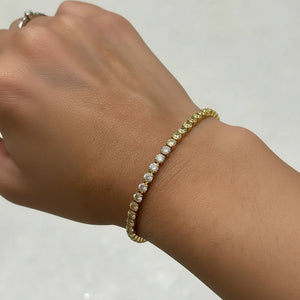 Bracciale Tennis Unisex in Acciaio Inossidabile Zirconi 4mm - Con Maglia di Estensione Inclusa