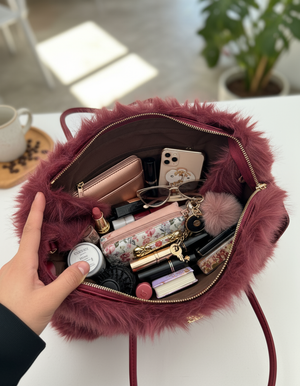 A Bedda - Borsa firmata Gyoiamea in eco pelliccia morbida teddy pelo