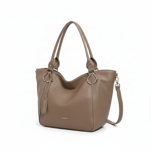 VALENTINI - Borsa shopping a spalla grande tracolla casual simil pelle venata