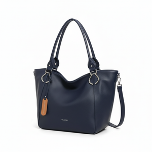 VALENTINI - Borsa shopping a spalla grande tracolla casual simil pelle venata