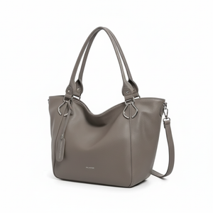 VALENTINI - Borsa shopping a spalla grande tracolla casual simil pelle venata