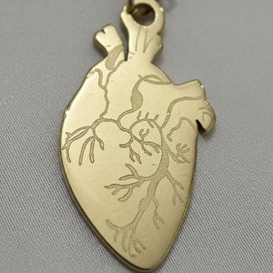 Girocollo collana Donna con cuore anatomico venature oro e argento - Acciaio Inox