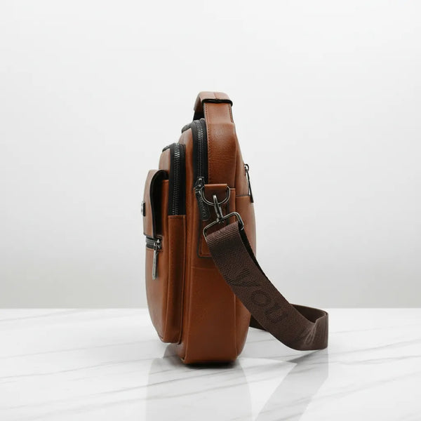 Borsello firmato CHARRO nuovo vintage uomo sottile vera pelle tracolla marrone