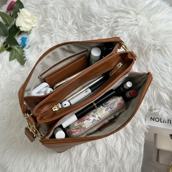 Herisson Firenze - Borsa borsetta bustina 3 tasche donna firmata tracolla logata simil pelle