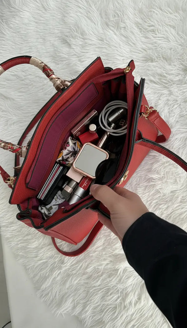 CHARRO - Borsa firmata a spalla Mano con Foulard e Lucchetto simil pelle martellata