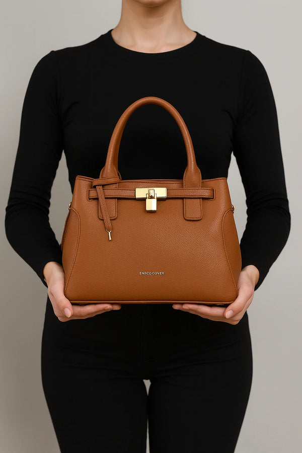 ENRICO COVERI - borsa elegante bauletto tracolla a mano simil pelle