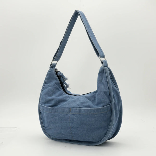 La Amunì - Borsa firmata Gyoiamea jeans denim tracolla sacco spalla